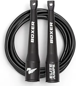 Elite Jumps Boxer Jump Rope for Fitness and Cardio Training - Professionally Designed Full Body Workout boxing jump rope - Tangle Free 5mm PVC Jump Rope Cord - Ideal for Slim Body Aerobic Exercise
