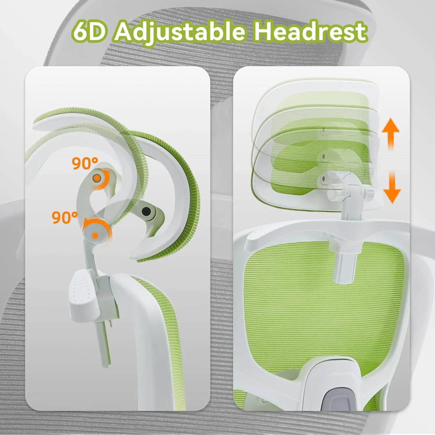 Ergonomic Office Chair Big Tall Reclining Gaming Chair Adjustable Lumbar Support 2D Armrest 6D Headrest Breathable Mesh Swivel Computer Chairs Home Task Desk Chair Coat Hanger Tilt Lock (Green)