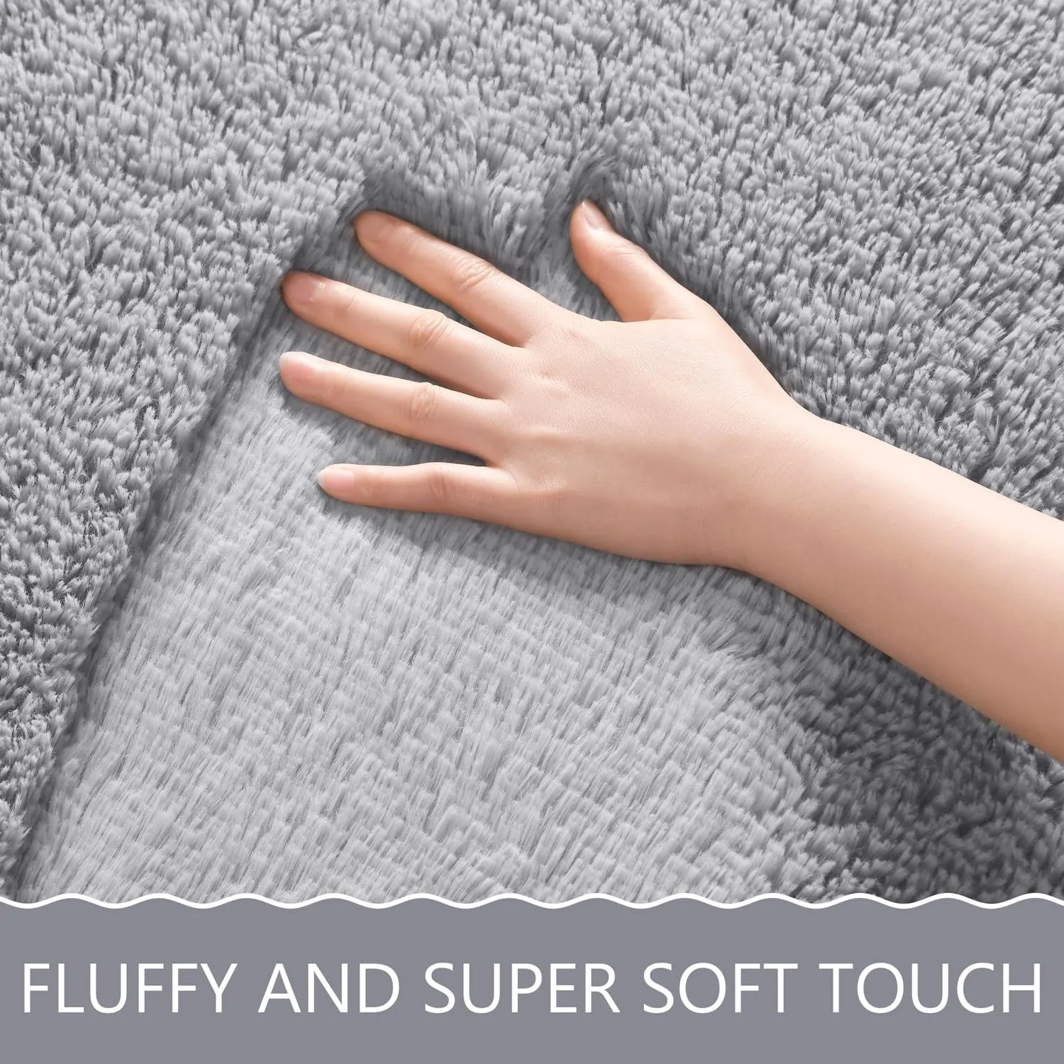EVOIONOS Grey Round Rug for Bedroom, 4x4 Ft Fluffy Soft Circle Area Rugs for Living Room, Plush Shaggy Circular Carpet for Indoor Floor Bedside Kids Nursery, Machine-Washable Home Decor Aesthetic