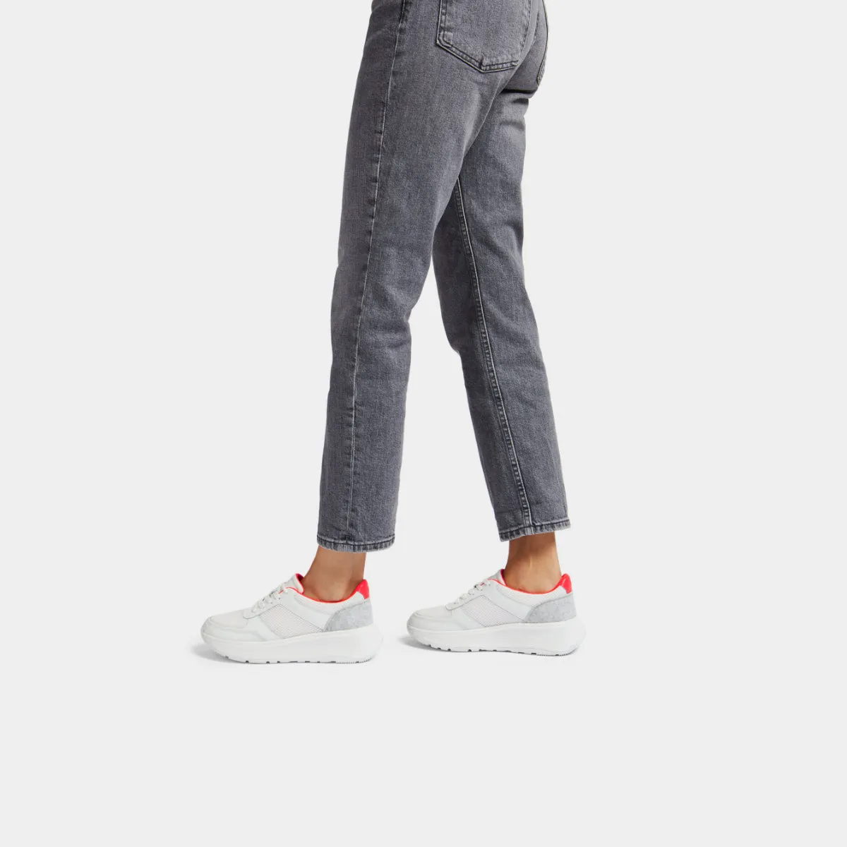F-MODE E01 Limited Edition Leather-Mix Flatform Trainers