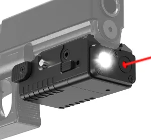 Feyachi FL-75 700 Lumen RED Laser Light Combo Pistol Light Gun Flashlight, Compact Pistol Flashlight and Tactical Flashlight for Shotgun, Pistol and Rifle with Picatinny Rail