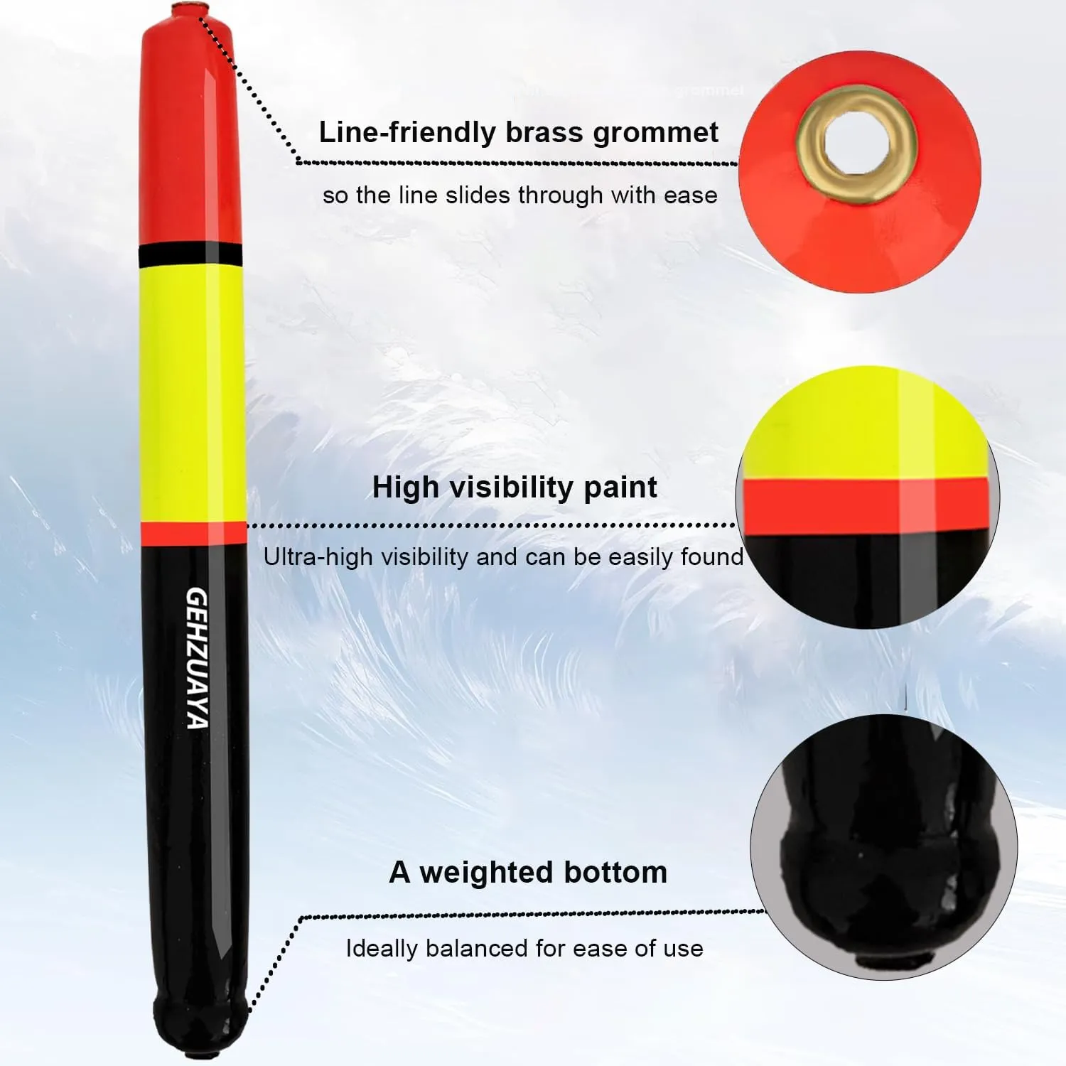 Fishing Bobbers Floats, Catfish Floats Weighted Float for Fishing, High Visibility Wood Bobber for Catfish Pike