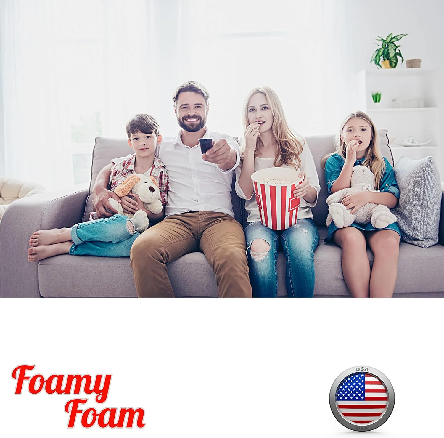 Foamy Foam High Density 2 inch Thick, 30 inch Wide, 72 inch Long Upholstery Foam, Cushion Replacement