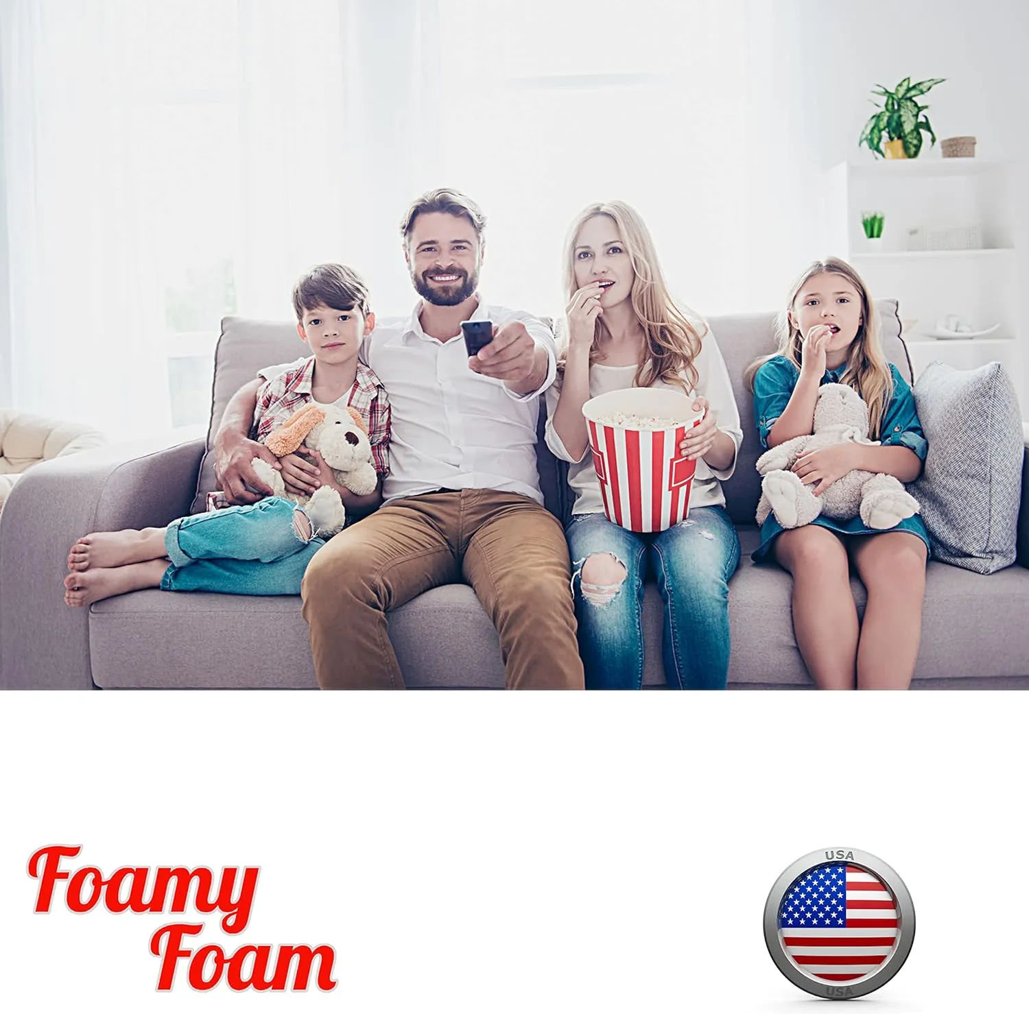 Foamy Foam High Density 3 inch Thick, 24 inch Wide, 72 inch Long Upholstery Foam, Cushion Replacement
