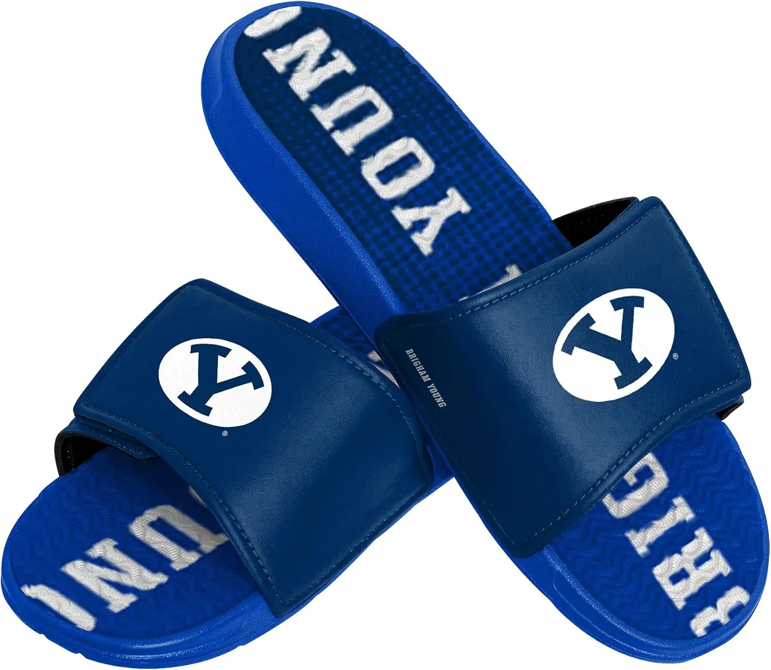 FOCO BYU Cougars NCAA Mens Gradient Wordmark Gel Slide - XL