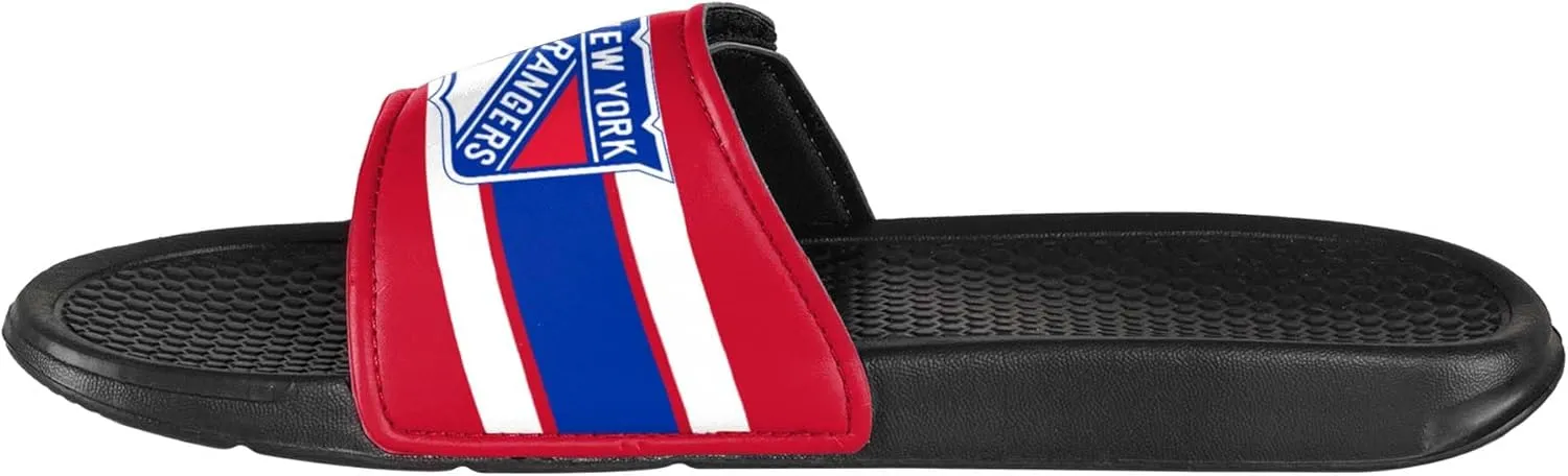 FOCO Men's NHL Team Logo Sport Legacy Stripe Slide Sandals