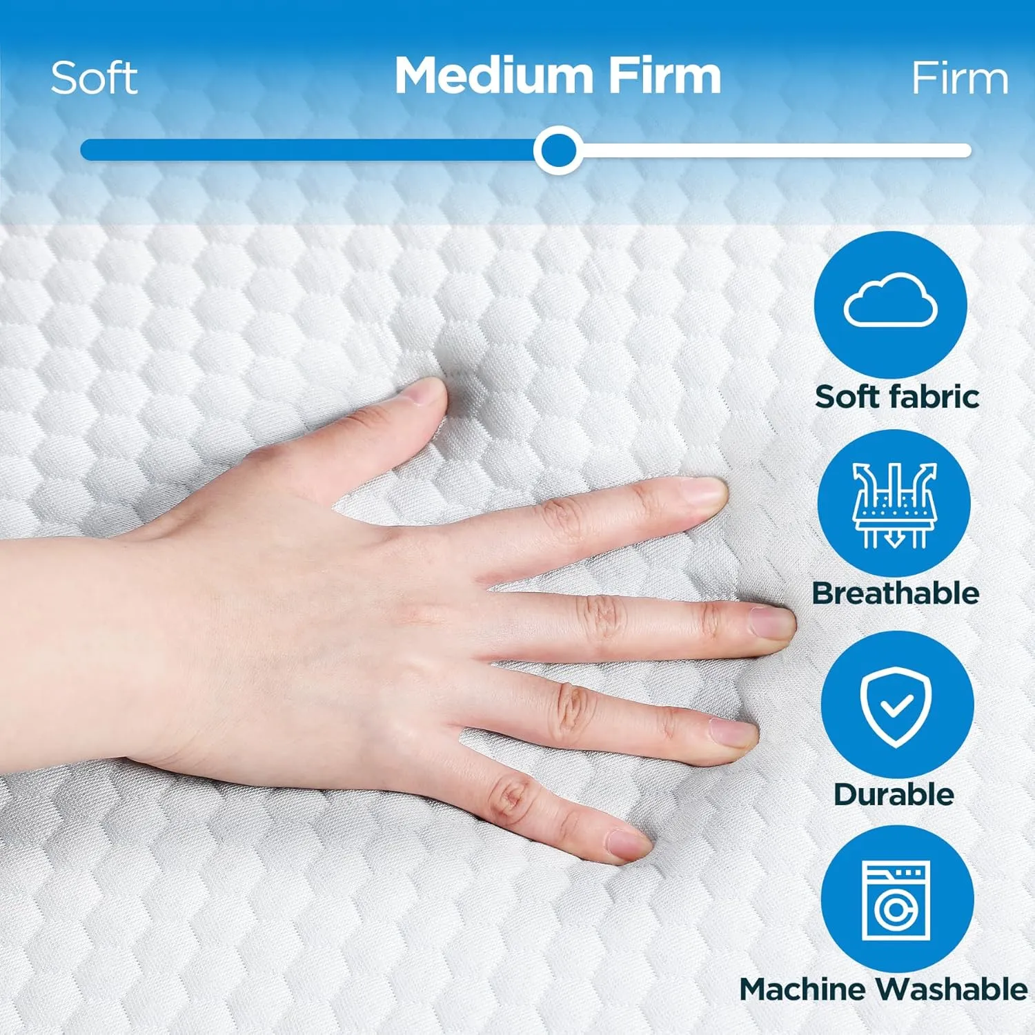 Folding Mattress, 6 inch Cot Tri-fold Memory Foam Mattress Topper with Washable Cover,Cooling Mattress Pad for College Dorm Single Bed,Foldable Floor Mattress Guest Bed for Camping 75"x31"x6"