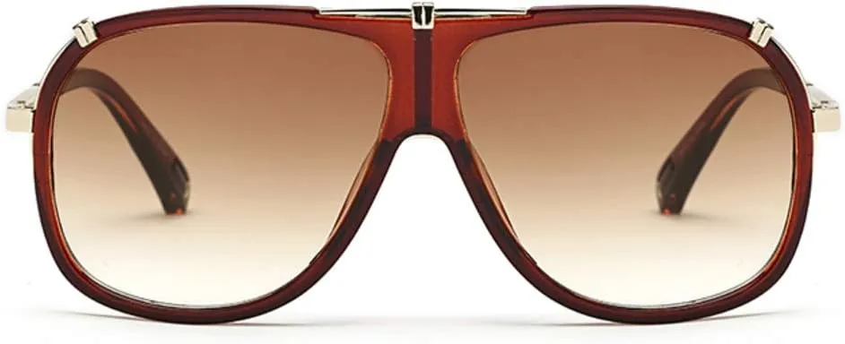 Freckles Mark 70s Italian Mob Boss Retro Square Sunglasses for Men Women Vintage Disco Sun Glasses