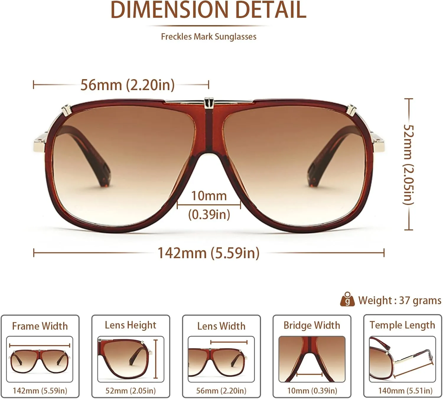 Freckles Mark 70s Italian Mob Boss Retro Square Sunglasses for Men Women Vintage Disco Sun Glasses