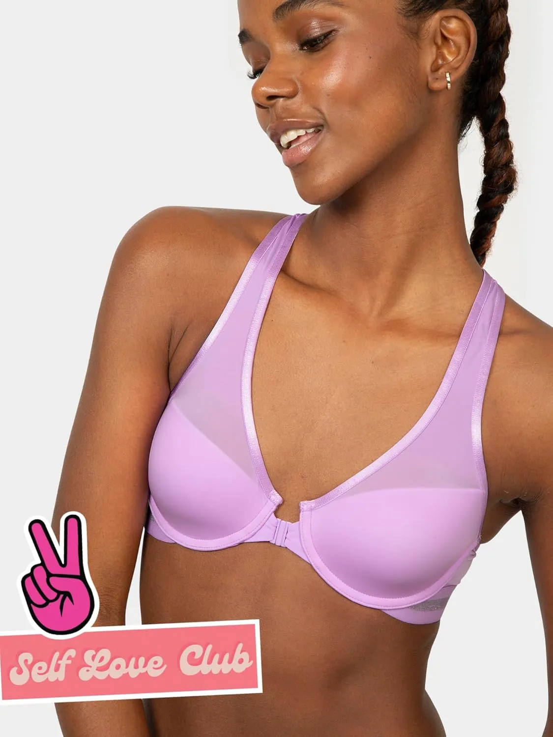 Fruit of the Loom A Fresh Collection Game Changer 2-Pack Front & Back Closure Racerback Bras and Comfort for Women
