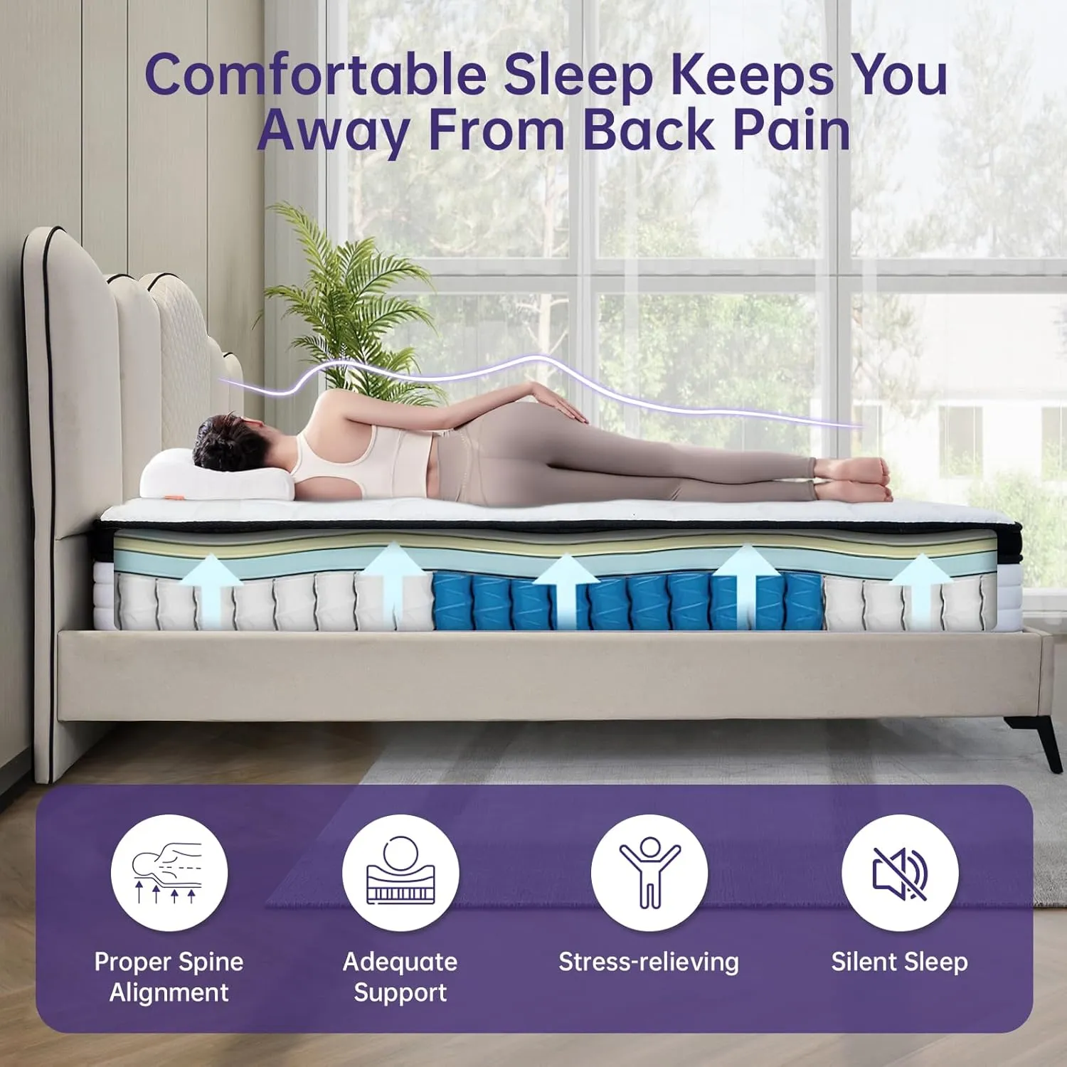 Full Size Mattress 12 Inch, Full Mattress in a Box with Memory Foam and Pocket Spring for Pressure Relief & Comfort Sleep, Medium Firm Feel, Fiberglass Free Bed in a Box/CertiPUR-US