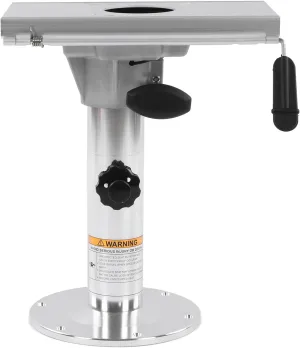 Futhy Adjustable Seat Pedestal with Slide Rail, 330‑480mm Height Range, 360 Degree Swivel, Lockable Base for Boat and Vehicle Seats