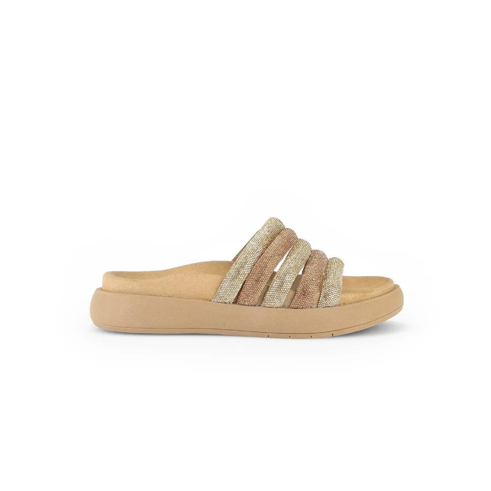 Gabor Abbott 63.752.82 Gold Combi Chunky Mule