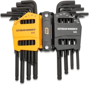 GEARWRENCH 26 Piece SAE/Metric Ball End Long Arm Hex Key Set - 83505