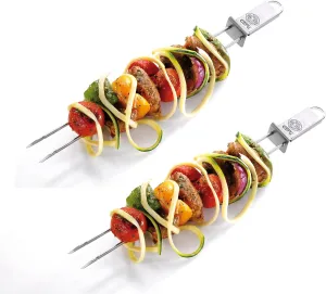GEFU BBQ Premium Barbecue Skewers for Meats, Vegetables, and Seafood, 2 Piece Set