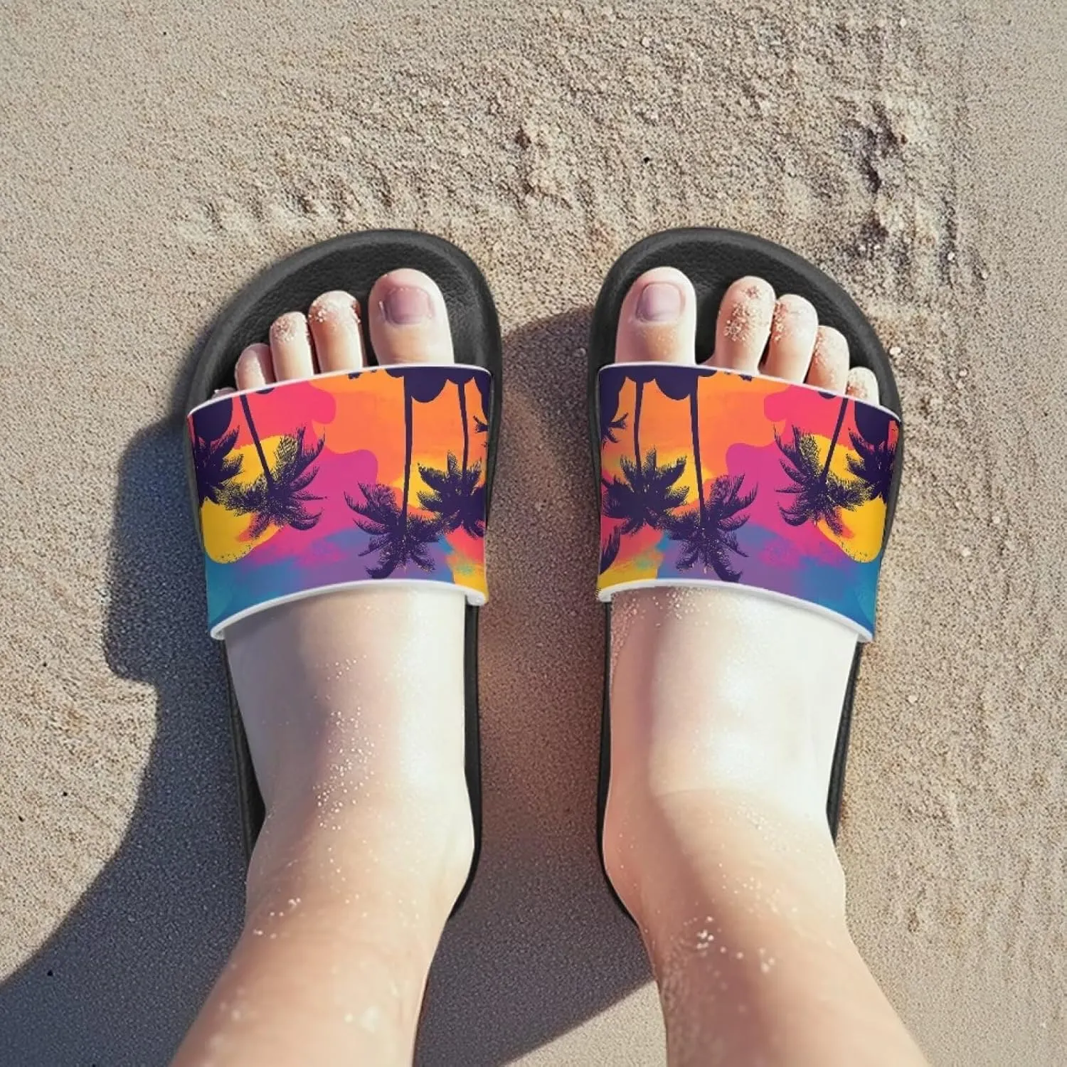 Girls Boys Slide Sandals Kids Summer Comfortable Slippers Slip On for Outdoor Beach Pool Shower Fit Little Big Kids