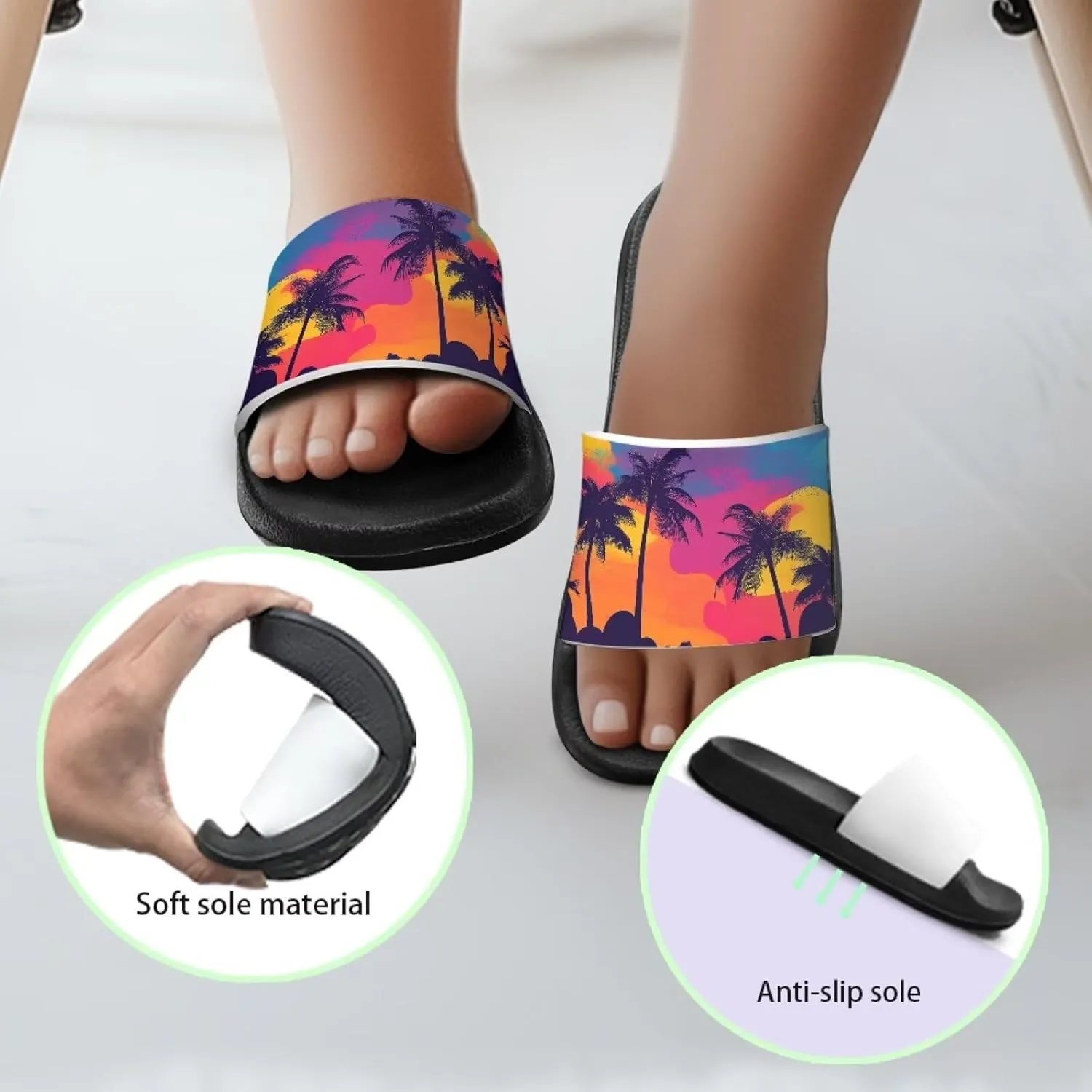 Girls Boys Slide Sandals Kids Summer Comfortable Slippers Slip On for Outdoor Beach Pool Shower Fit Little Big Kids