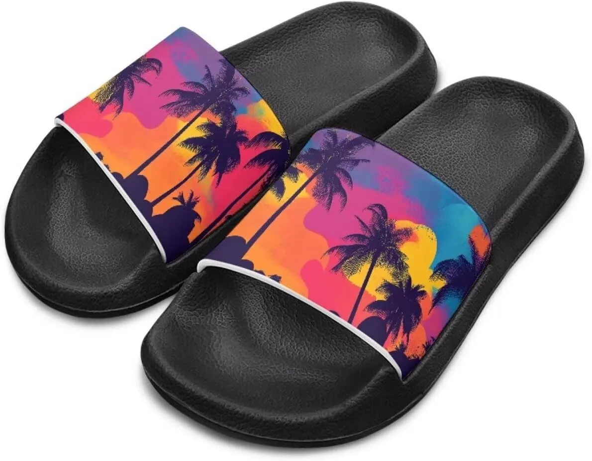 Girls Boys Slide Sandals Kids Summer Comfortable Slippers Slip On for Outdoor Beach Pool Shower Fit Little Big Kids