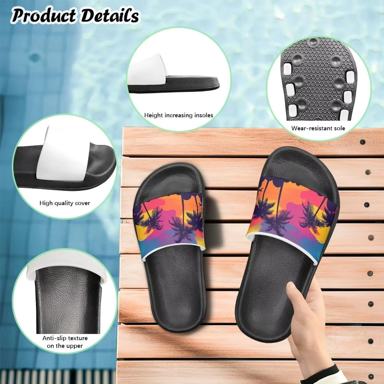 Girls Boys Slide Sandals Kids Summer Comfortable Slippers Slip On for Outdoor Beach Pool Shower Fit Little Big Kids
