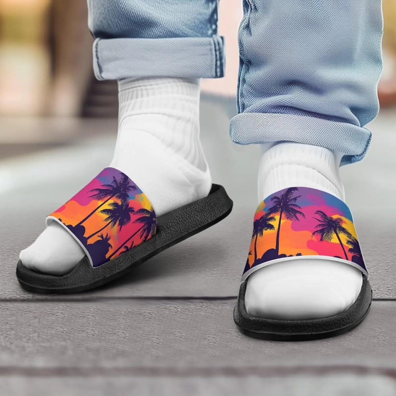 Girls Boys Slide Sandals Kids Summer Comfortable Slippers Slip On for Outdoor Beach Pool Shower Fit Little Big Kids