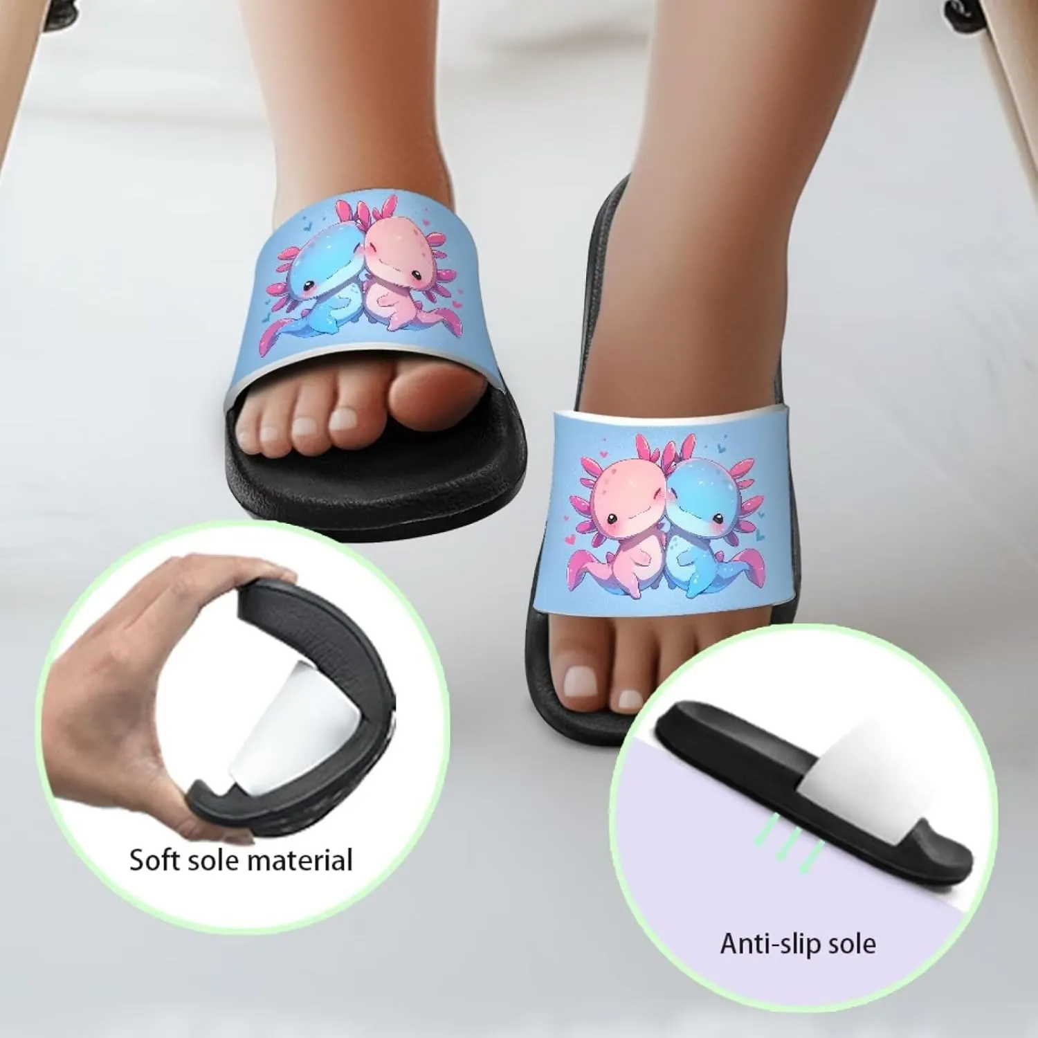 Girls Slip-On Sandals Funny Slide Sandals for Kids Lightweight Design