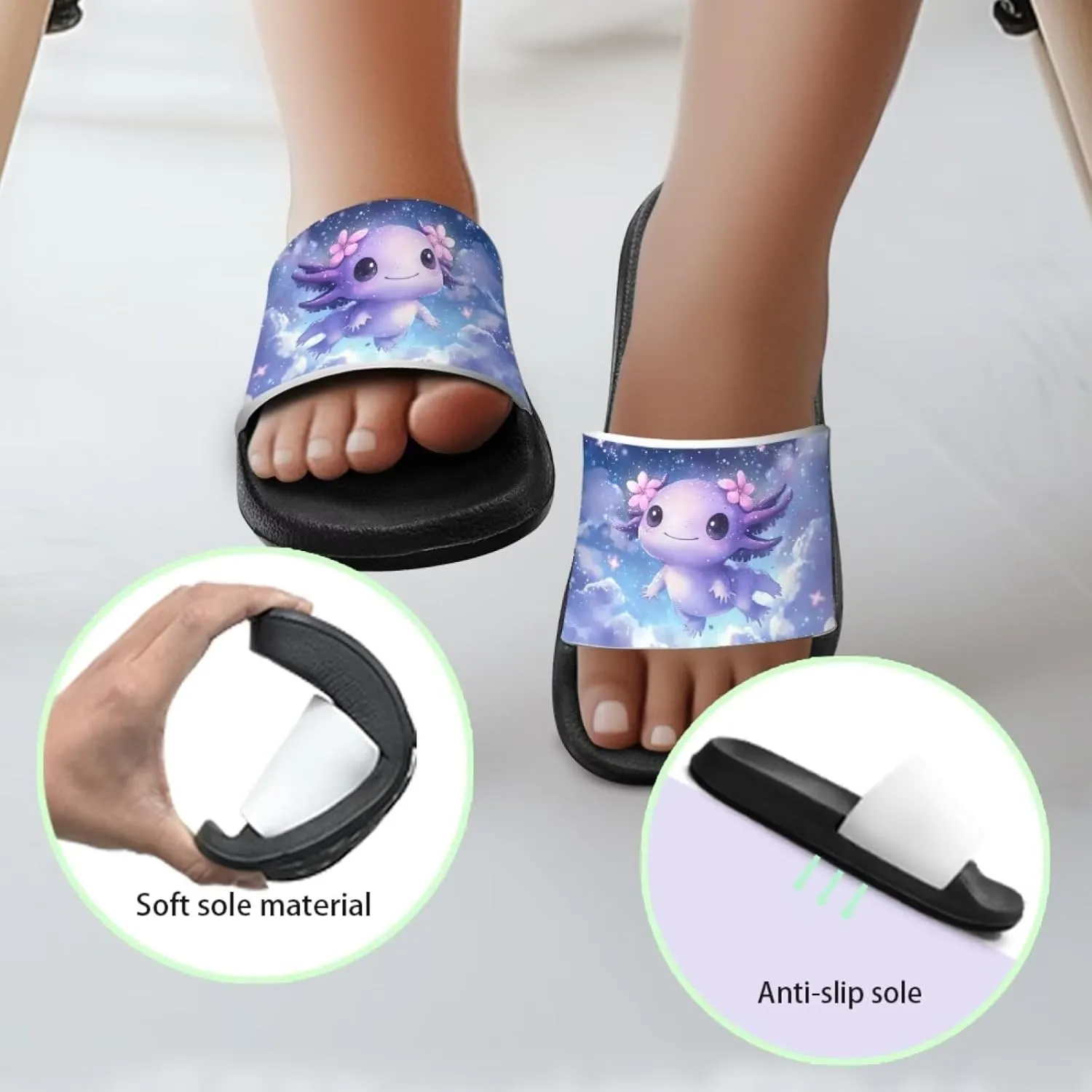 Girls Slip-On Sandals Funny Slide Sandals for Kids Lightweight Design
