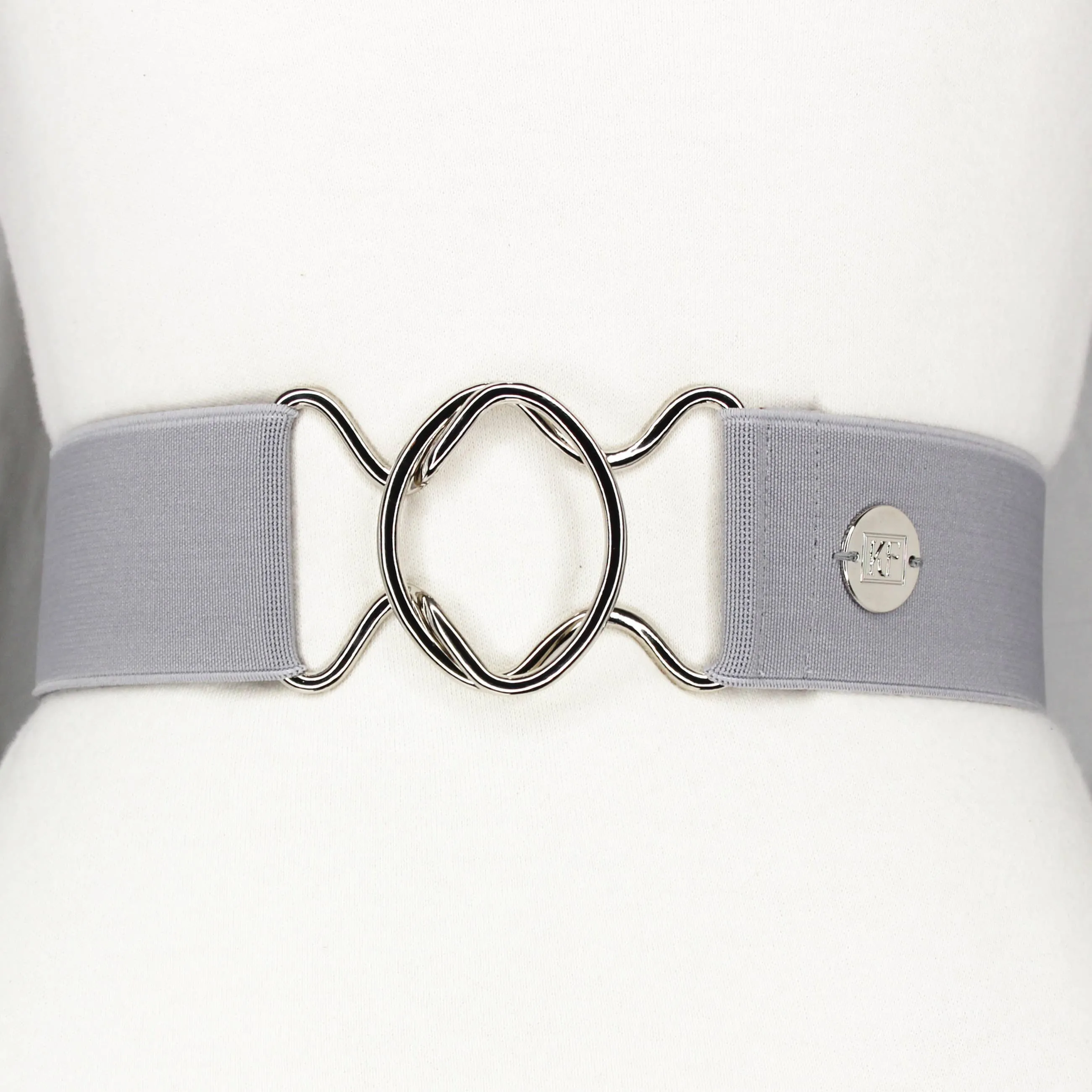 Gray Solid Elastic-adjustable belt-one size fits all