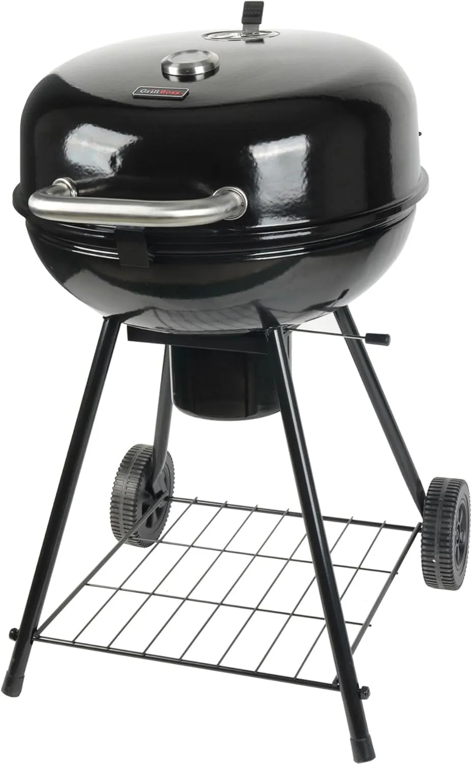 Grill Boss 22 Inch Kettle Charcoal Grill, Porcelain Steel Lid, Large Cooking Area, Black