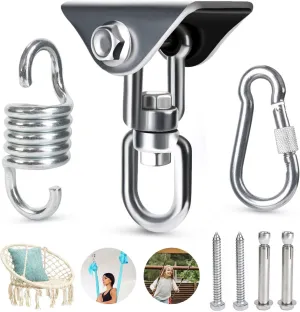 Hammock Chair Hanging Kit - 1100 LB Capacity Heavy Duty 360° Rotating,Outdoor Patio Porch Swing Hardware, Heavy Duty Punching Bag Swivel Hanger，Ceiling Hook for Concrete Wood Swing, Yoga, Gym…