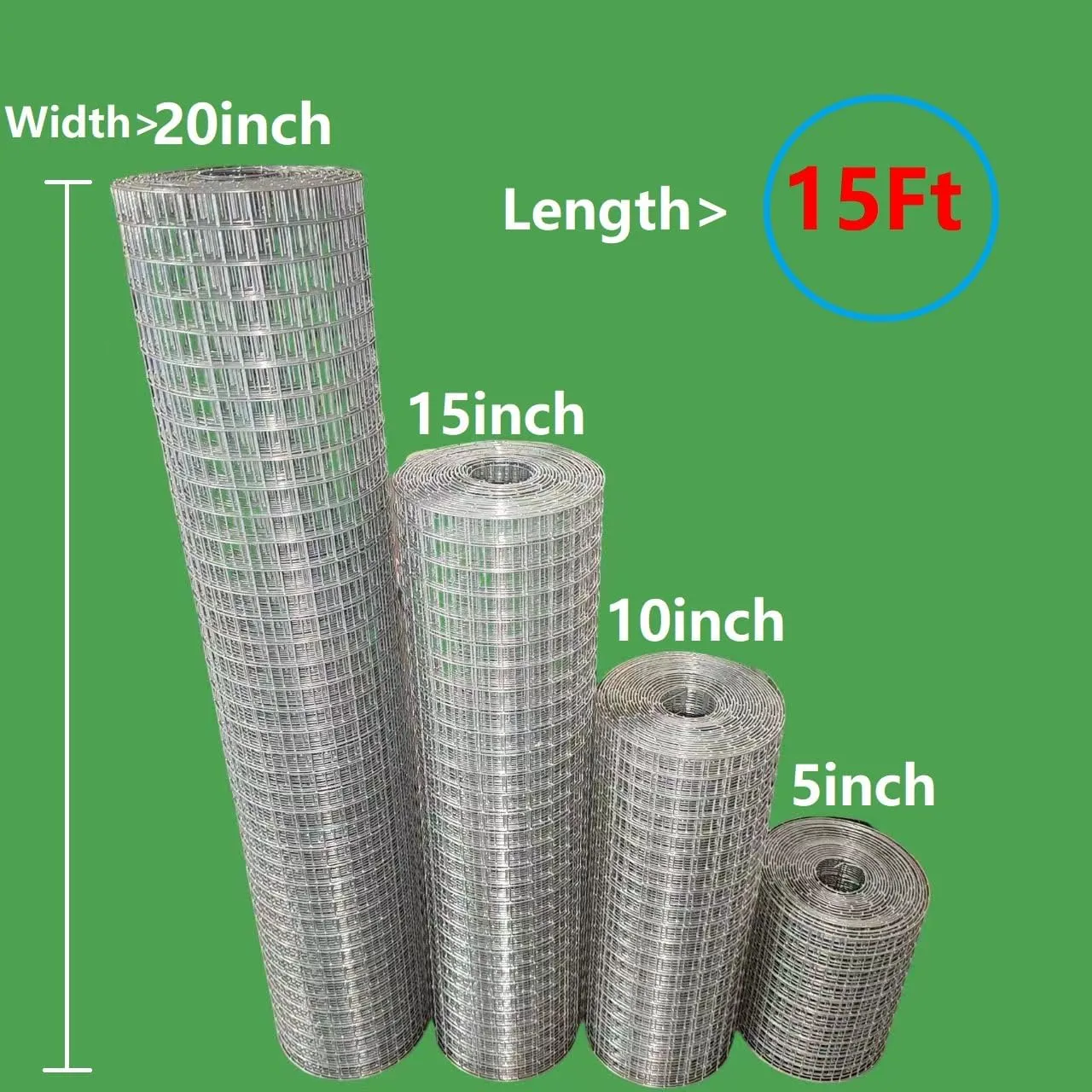 Hardware Cloth 20'' x 15ft 1/2 in Galvanized Wire Mesh Roll (19GA) Chicken Wire Fence Roll for Chicken Pen/coop Fences, Screen mesh, Rabbit/Snake Fences, Poultry enclosures, Handicraft Making