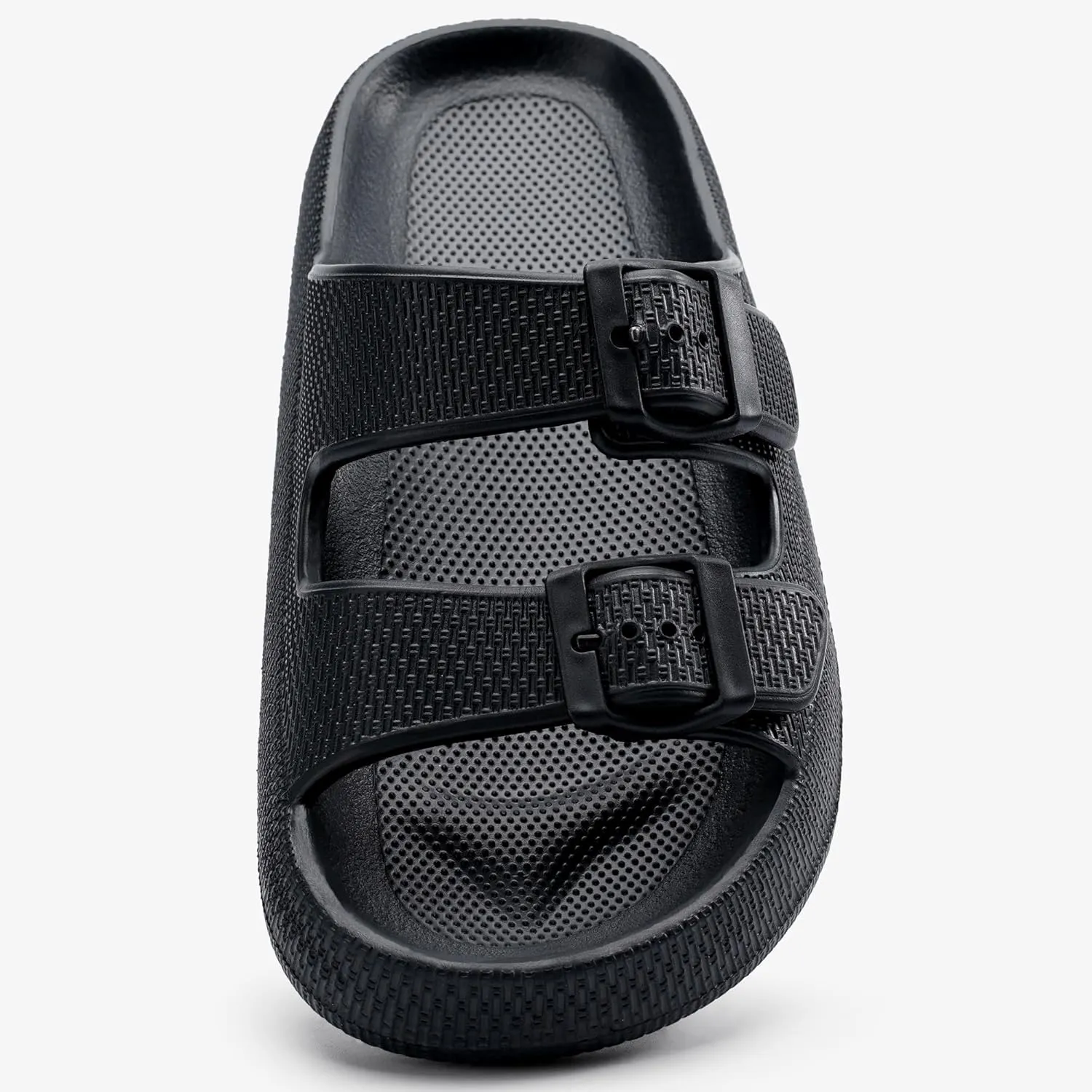 Harvest Land Sandals for Women Double Buckle Adjustable Slides EVA Thick Sole Slippers