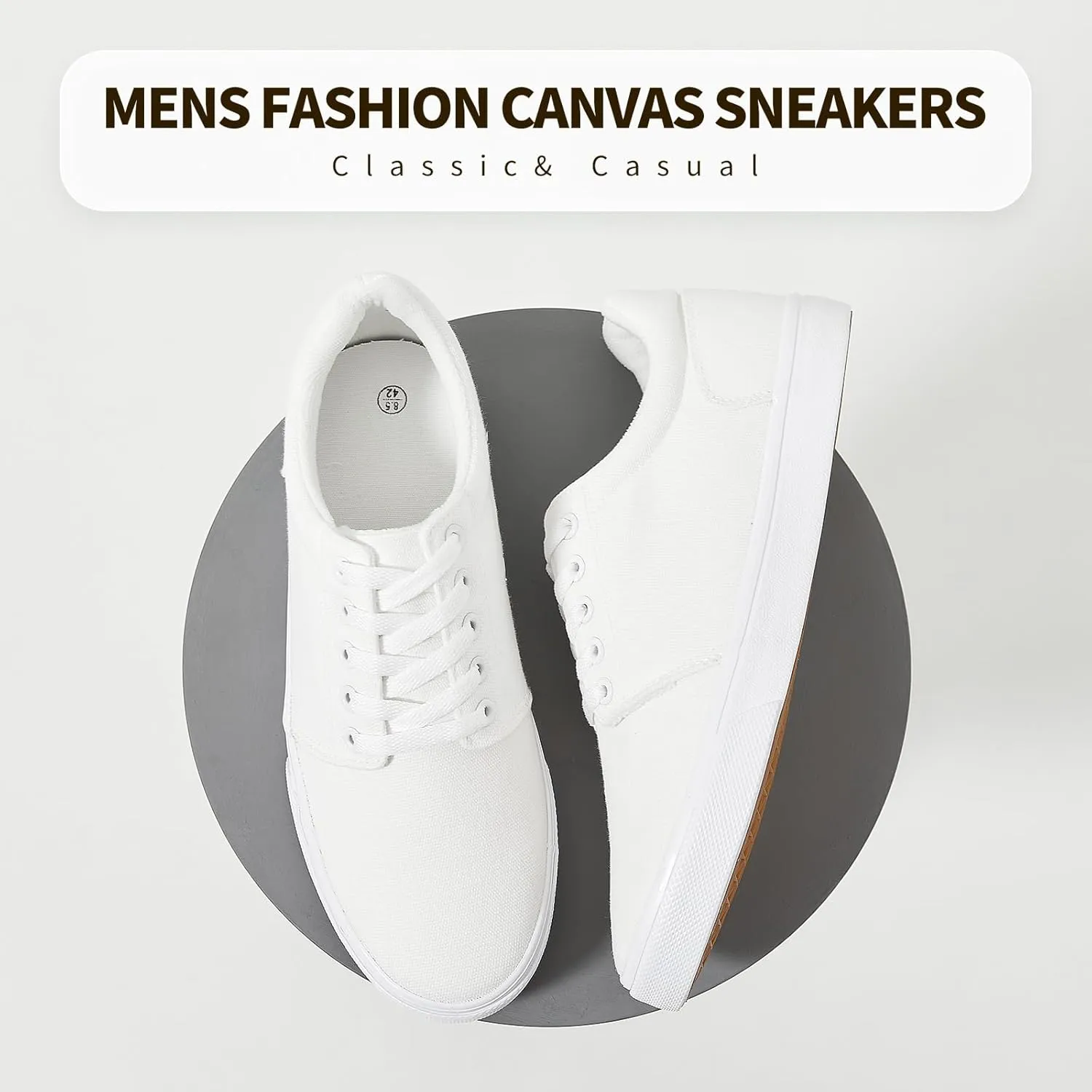 hash bubbie Mens Canvas Shoes Classic Men's Canvas Sneakers Low Top Tennis Shoes Lace up Comfortable Skate Casual Shoes