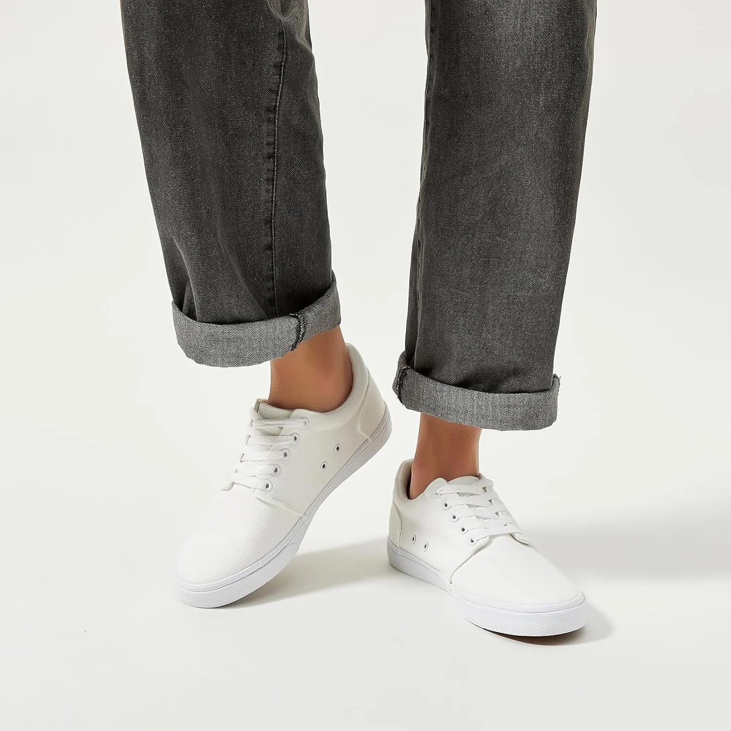 hash bubbie Mens Canvas Shoes Classic Men's Canvas Sneakers Low Top Tennis Shoes Lace up Comfortable Skate Casual Shoes