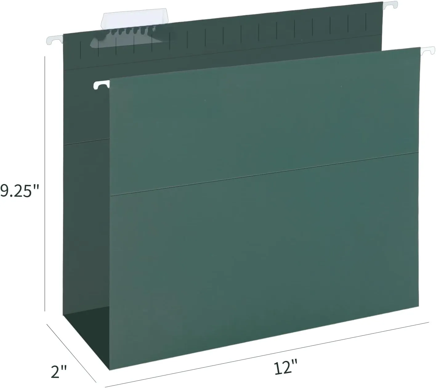 HERKKA Extra Capacity Hanging File Folders, 30 Pack Reinforced Hang Folders with Heavy Duty 2 Inch Expansion, Designed for Bulky Files, Medical Charts, Letter Size, Green
