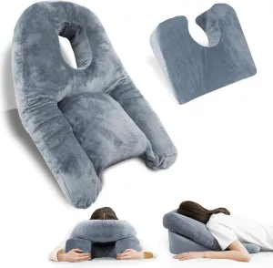 HOMCA Face Down Pillow After Eye Surgery - Home Massage Pillow Face Down for Bed, BBL Pillow After Surgery Stomach Sleeping Pillow with Shredded Memory Foam and Removable Cover