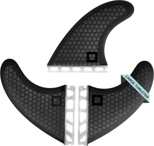 Honeycomb Fiberglass Surf Fins – Twin, Thruster, or Quad Setup – High-Performance FCS1 Twin Tab Compatible Fins for Versatile Riding