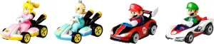 Hot Wheels Mario Kart Track Set & Toy Car, Piranha Plant Slide Playset with First-Appearance Yoshi Kart Vehicle & Gravity Launcher