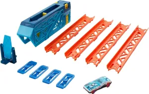 Hot Wheels Track Builder Unlimited Slide & Launch Pack for Kids 6 Years & Older with a 1:64 Scale Hot Wheels Vehicle, Moveable Kicker Booster & 3 Track Pieces that Connect to Other Sets