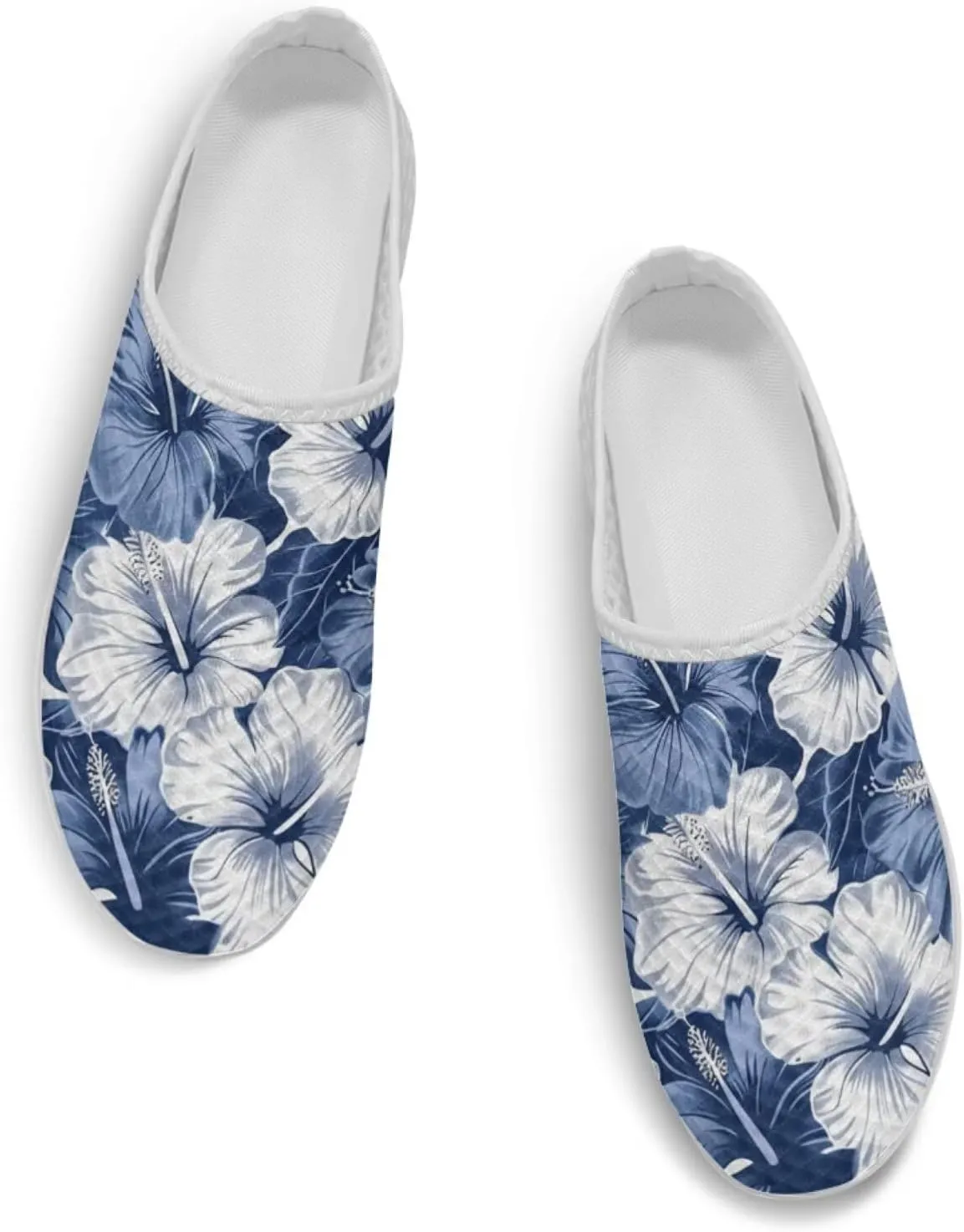 Howilath Flower Print Women's Mule Shoes Casual Garden Clogs Lightweight Slip on Sneakers Mules Sneakers with EVA Sole