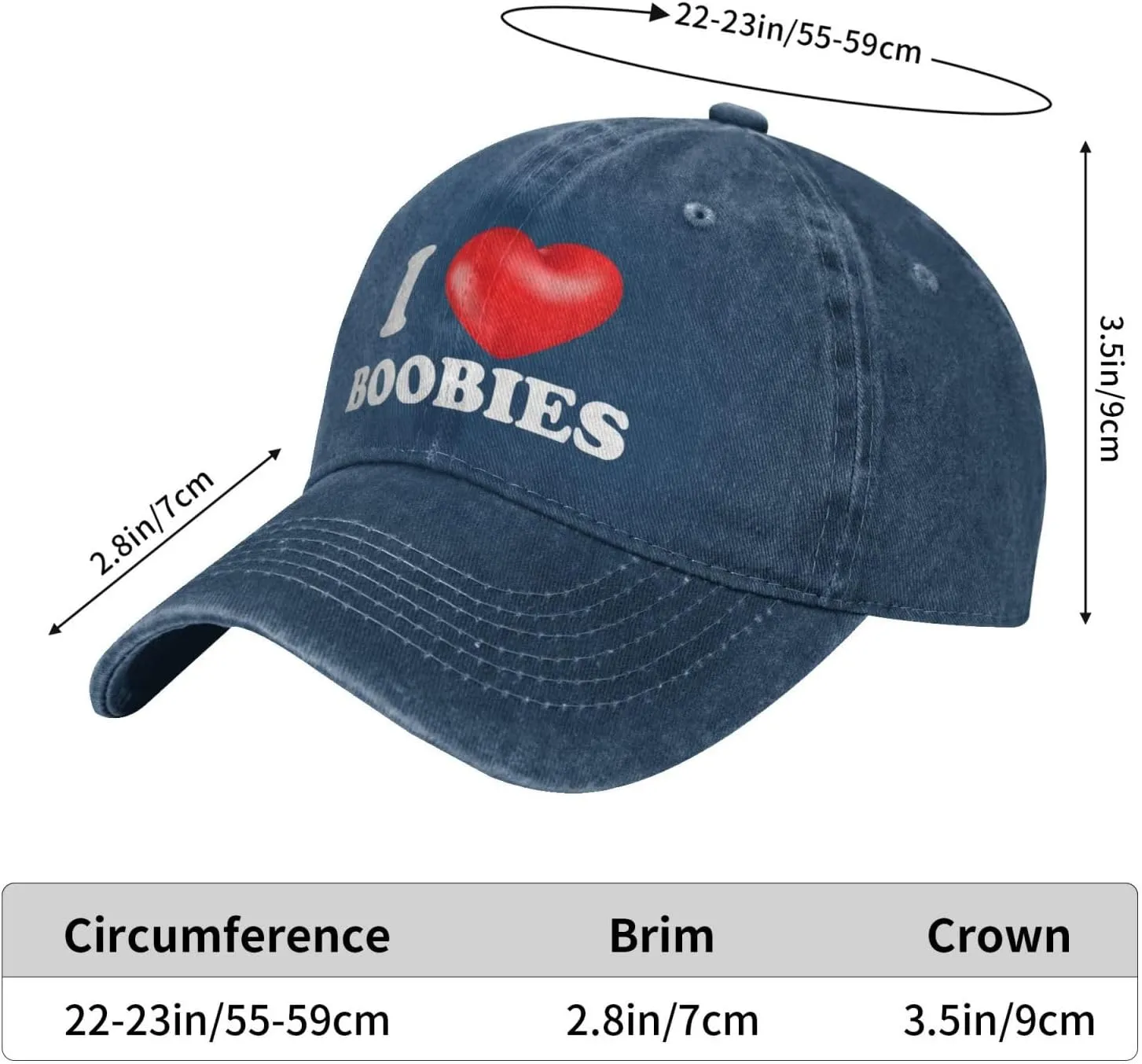 I Love Boobies Hat for Men Dad Hat Trendy Hats