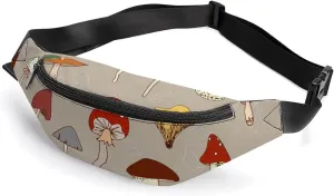 Inedible Mushrooms Large Crossbody Fanny Packfor Women Men Waist Pack for Running with Adjustable Strap for Sports Casual Bag 36 * 15cm