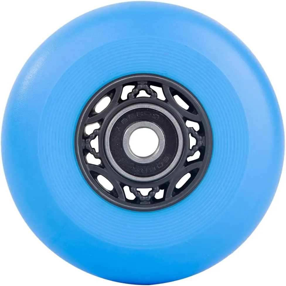 Inline Skate Wheels Outdoor Asphalt Formula Aggressive Roller Blades Wheels 90a Roller Hockey Replacement Wheels with Bearings ABEC-9 and Floating Spacers, 4-Pack