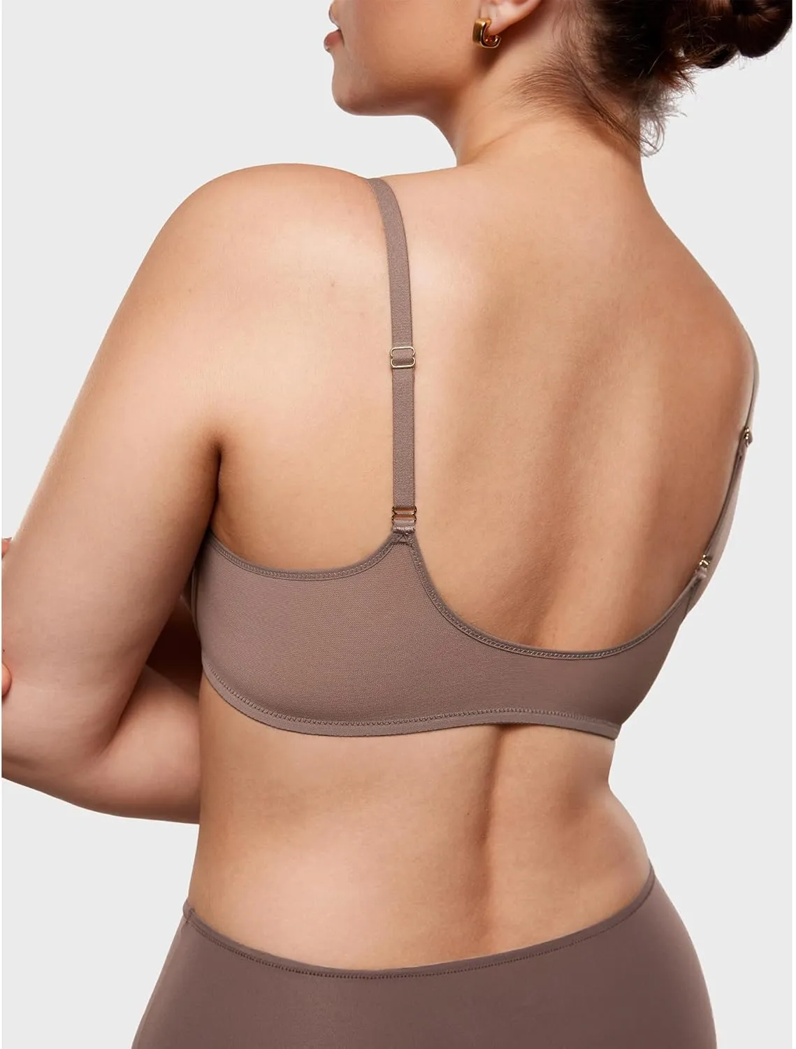 INLYRIC Women's Cosnufy Sheer Front Closure Bra - Demi Sexy Seamless Unlined No Padding Mesh Underwire Bra