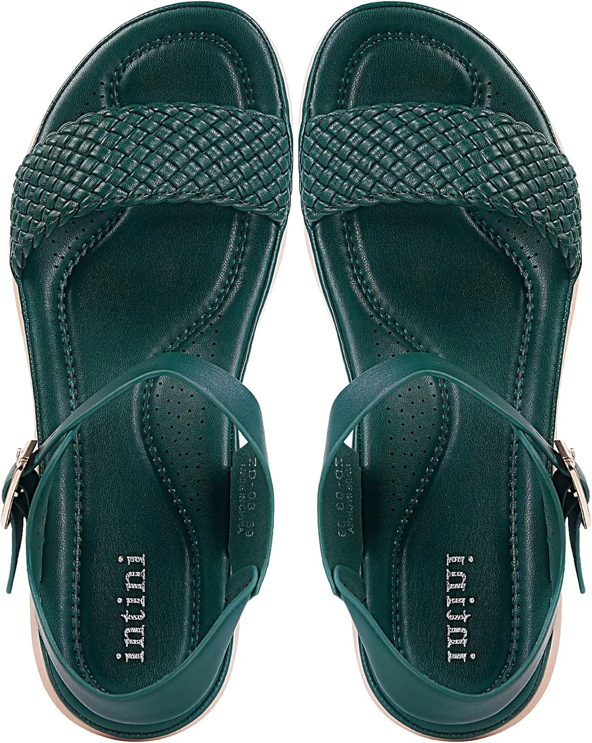 Intini Womens Flat Sandals Braided Strappy Summer Shoes Memory Foam insole Sandals for Women