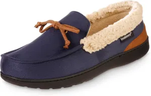 isotoner Men's Recycled Advanced Memory Foam Microsuede Vincent Eco Comfort Moccasin Slippers