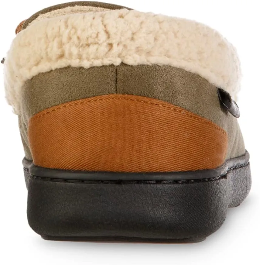 isotoner Men's Recycled Advanced Memory Foam Microsuede Vincent Eco Comfort Moccasin Slippers