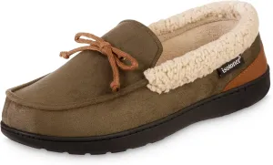 isotoner Men's Recycled Advanced Memory Foam Microsuede Vincent Eco Comfort Moccasin Slippers