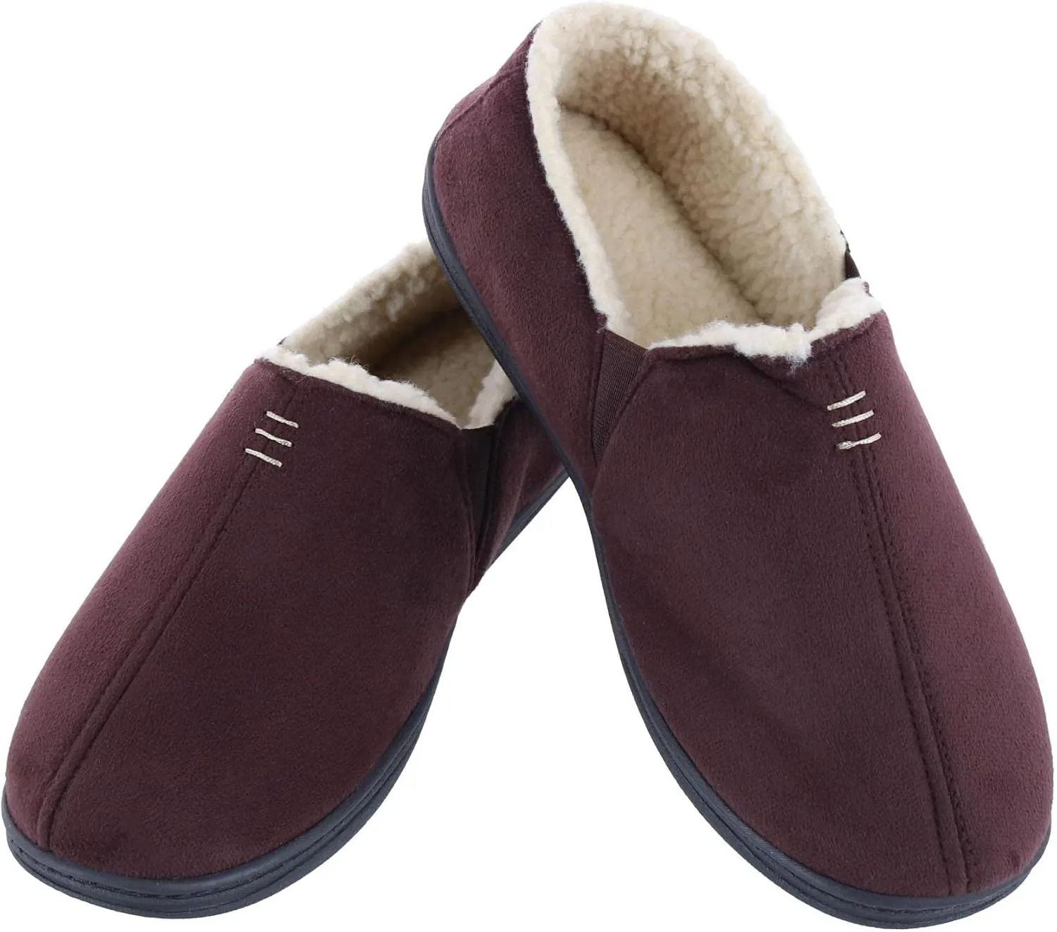 isotoner Men's Recycled Microsuede Nigel Eco Slippers with Advanced Memory Foam and Berber Lining