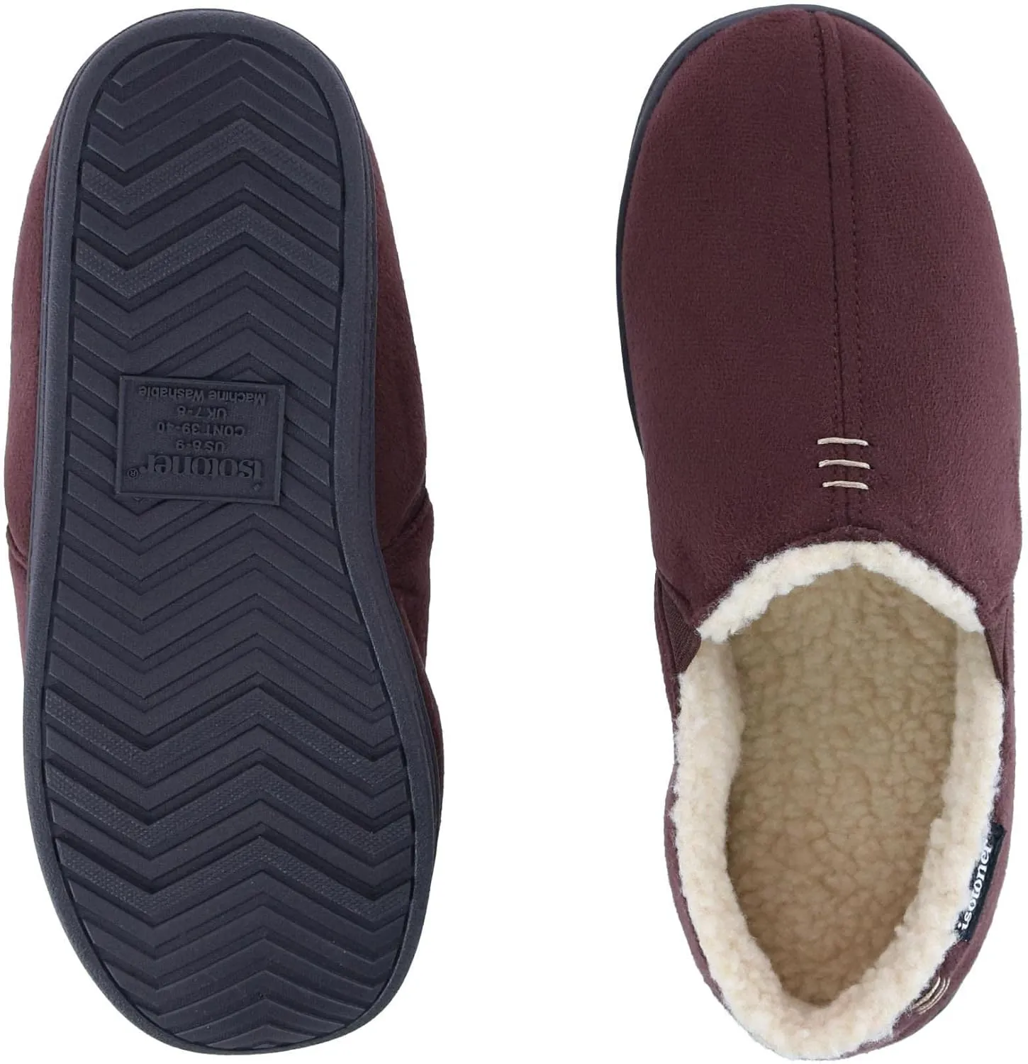 isotoner Men's Recycled Microsuede Nigel Eco Slippers with Advanced Memory Foam and Berber Lining