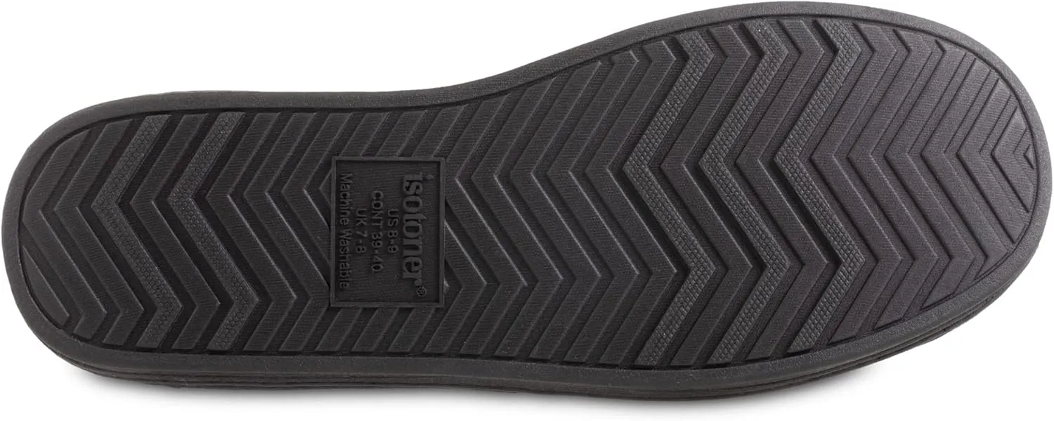isotoner Men's Recycled Microsuede Nigel Eco Slippers with Advanced Memory Foam and Berber Lining
